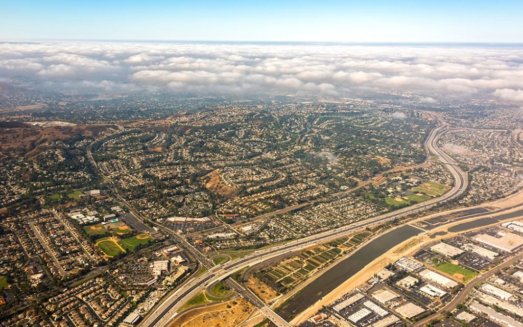 Aerial View Of Anaheim Ca