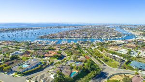 Aerial View Of Newport Beach Homes