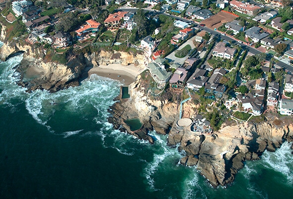Aerial view of Southern California coastline