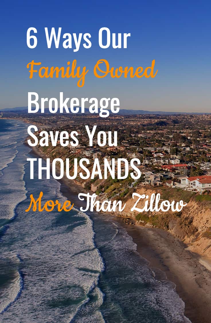Aerial View Of Oceanside, Ca With Title &Quot;6 Ways Our Family Owned Brokerage Save You Thousands More Than Zillow&Quot;