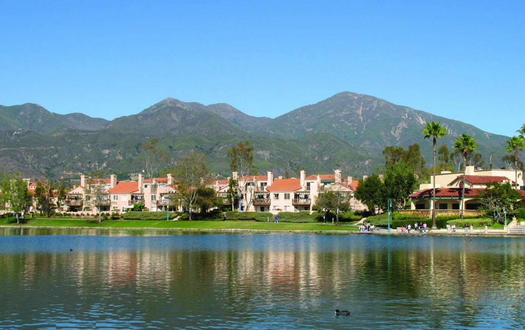 View Of Rancho Santa Margarita Lake And Mountains In The Distance