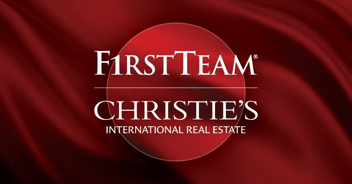 First Team Christie's International Real Estate logo on red background